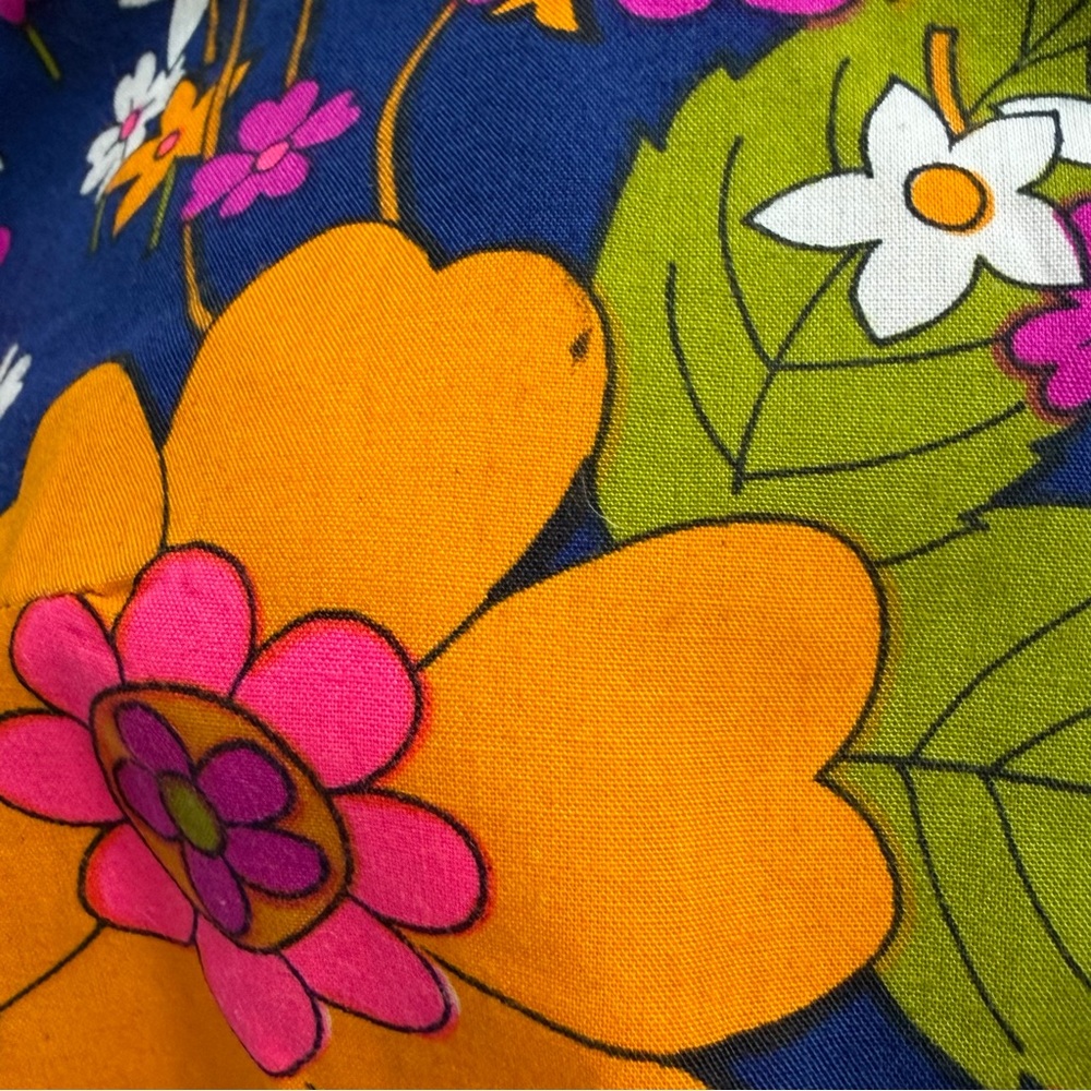 Sandcastle Vintage Floral Pleated Swim Dress Navy Pink Size 10 Retro Mod - Picture 15 of 16